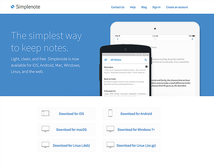 Simplenote markdown manager